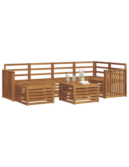 Set divani 9 pcs Naturale Legno di Acacia Massello