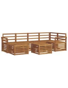 Set divani 9 pcs Naturale Legno di Acacia Massello 2