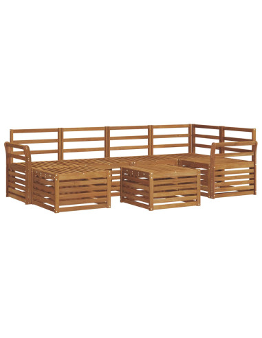 Set divani 9 pcs Naturale Legno di Acacia Massello