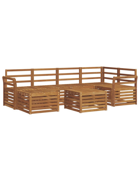 Set divani 9 pcs Naturale Legno di Acacia Massello