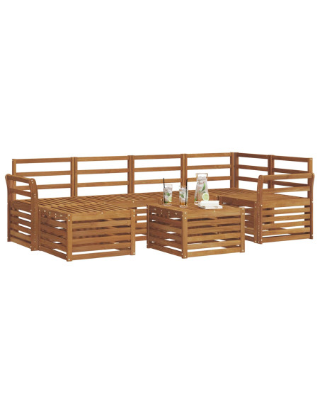 Set divani 9 pcs Naturale Legno di Acacia Massello