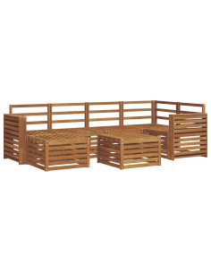 Set divani 9 pcs Naturale Legno di Acacia Massello 2