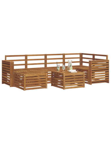 Set divani 9 pcs Naturale Legno di Acacia Massello