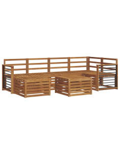 Set divani 9 pcs Naturale Legno di Acacia Massello 2