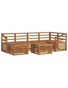 Set divani 9 pcs Naturale Legno di Acacia Massello 2