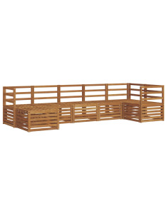 Set divani 9 pcs Naturale Legno di Acacia Massello 2