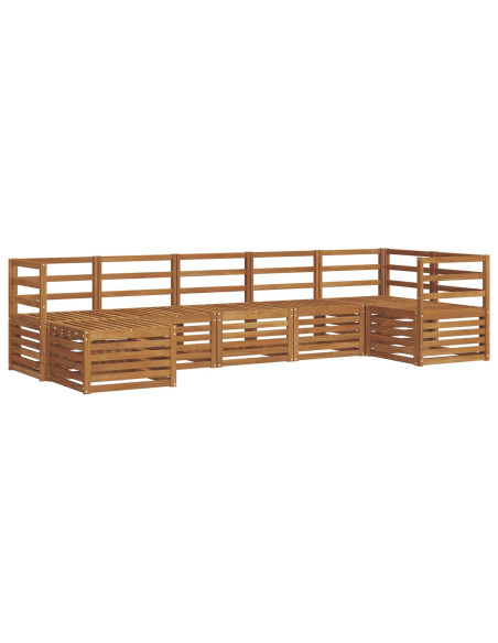 Set divani 9 pcs Naturale Legno di Acacia Massello
