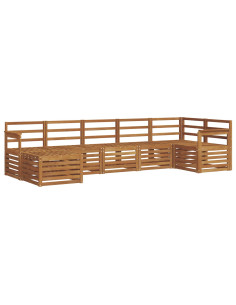 Set divani 9 pcs Naturale Legno di Acacia Massello 2