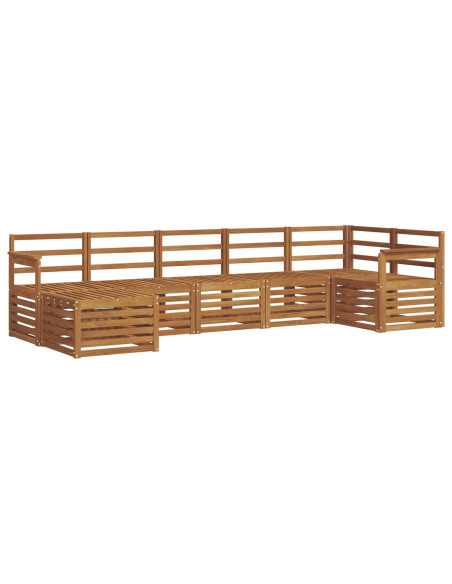 Set divani 9 pcs Naturale Legno di Acacia Massello