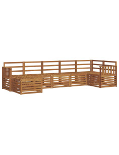 Set divani 9 pcs Naturale Legno di Acacia Massello 2