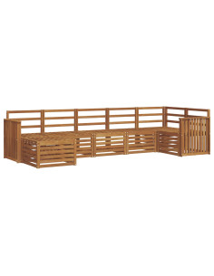 Set divani 9 pcs Naturale Legno di Acacia Massello 2