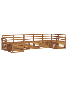Set divani 9 pcs Naturale Legno di Acacia Massello 2