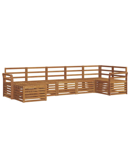 Set divani 9 pcs Naturale Legno di Acacia Massello