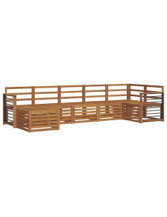 Set divani 9 pcs Naturale Legno di Acacia Massello 2
