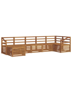 Set divani 9 pcs Naturale Legno di Acacia Massello 2