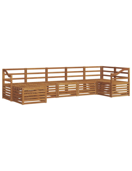 Set divani 9 pcs Naturale Legno di Acacia Massello