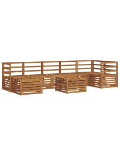 Set divani 10 pcs Naturale Legno di Acacia Massello 2