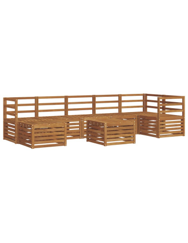 Set divani 10 pcs Naturale Legno di Acacia Massello