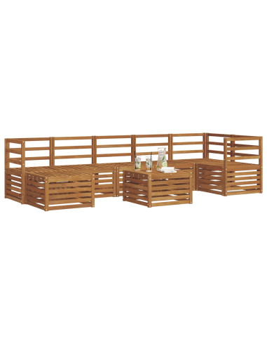Set divani 10 pcs Naturale Legno di Acacia Massello