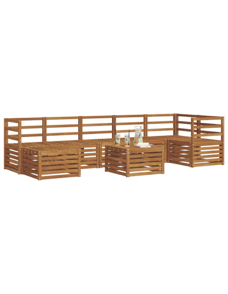 Set divani 10 pcs Naturale Legno di Acacia Massello