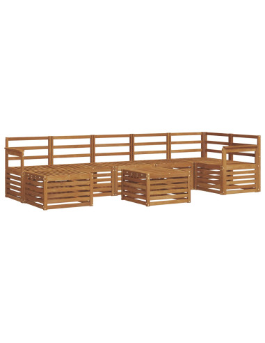 Set divani 10 pcs Naturale Legno di Acacia Massello