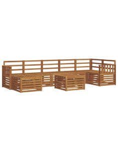 Set divani 10 pcs Naturale Legno di Acacia Massello 2