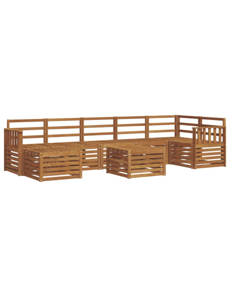 Set divani 10 pcs Naturale Legno di Acacia Massello