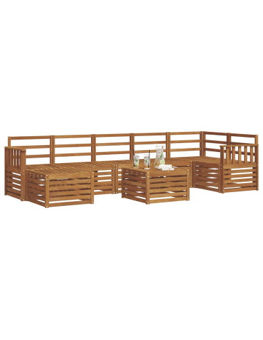 Set divani 10 pcs Naturale Legno di Acacia Massello