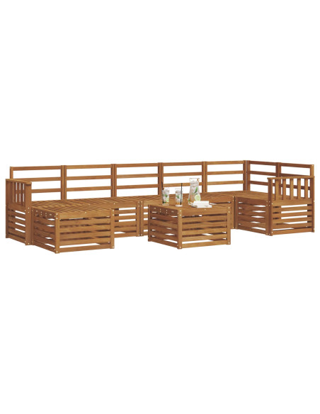 Set divani 10 pcs Naturale Legno di Acacia Massello