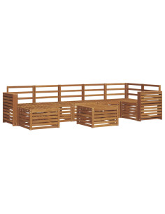 Set divani 10 pcs Naturale Legno di Acacia Massello 2
