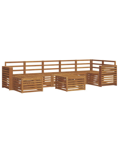 Set divani 10 pcs Naturale Legno di Acacia Massello