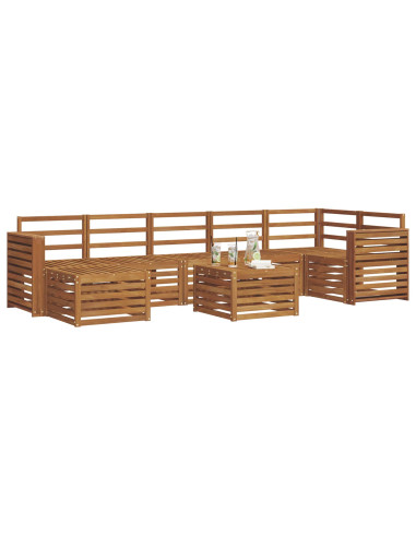 Set divani 10 pcs Naturale Legno di Acacia Massello
