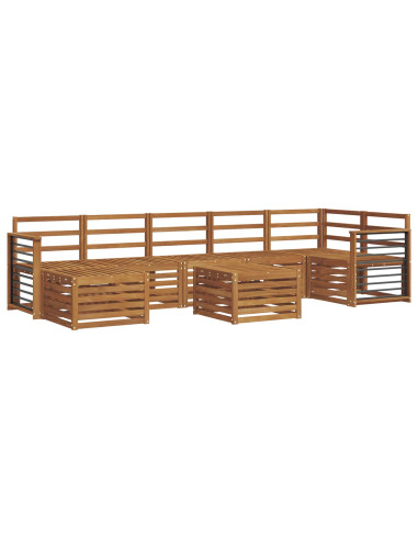 Set divani 10 pcs Naturale Legno di Acacia Massello