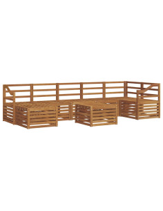 Set divani 10 pcs Naturale Legno di Acacia Massello 2