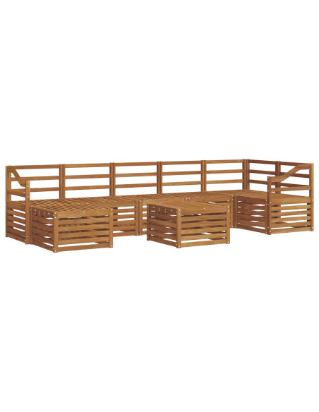 Set divani 10 pcs Naturale Legno di Acacia Massello