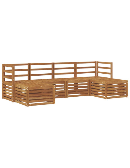 Set divani 8 pcs Naturale Legno di Acacia Massello