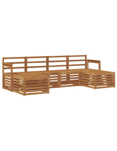 Set divani 8 pcs Naturale Legno di Acacia Massello