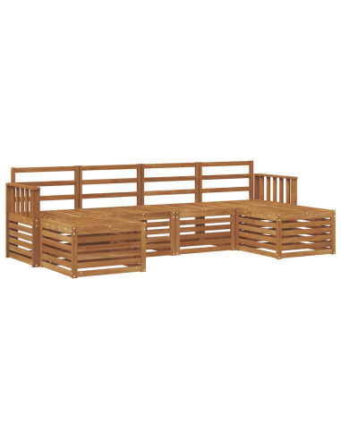 Set divani 8 pcs Naturale Legno di Acacia Massello
