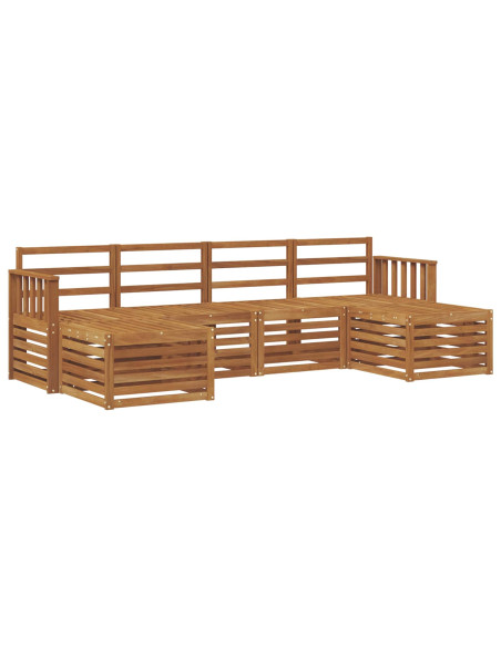 Set divani 8 pcs Naturale Legno di Acacia Massello