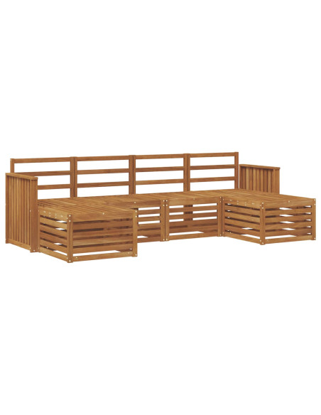 Set divani 8 pcs Naturale Legno di Acacia Massello