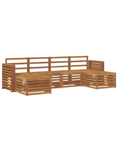 Set divani 8 pcs Naturale Legno di Acacia Massello