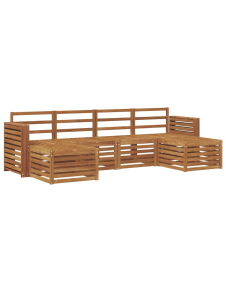 Set divani 8 pcs Naturale Legno di Acacia Massello