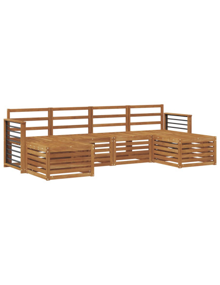 Set divani 8 pcs Naturale Legno di Acacia Massello