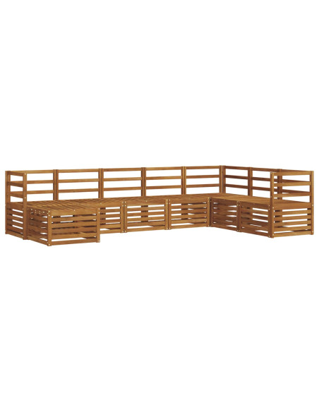 Set divani 10 pcs Naturale Legno di Acacia Massello
