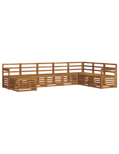 Set divani 10 pcs Naturale Legno di Acacia Massello