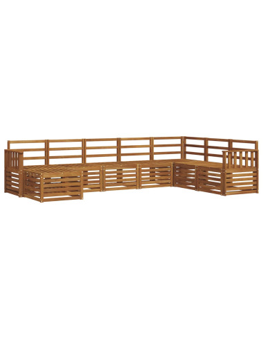 Set divani 10 pcs Naturale Legno di Acacia Massello