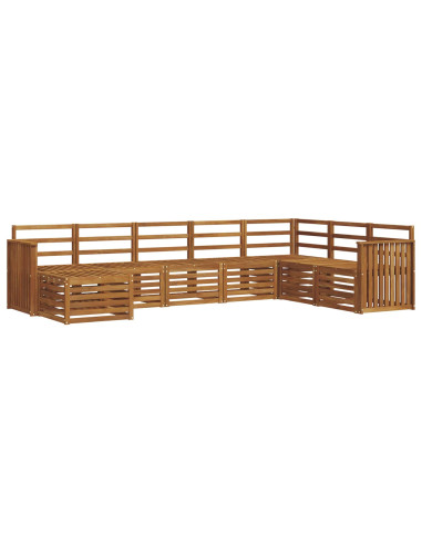 Set divani 10 pcs Naturale Legno di Acacia Massello