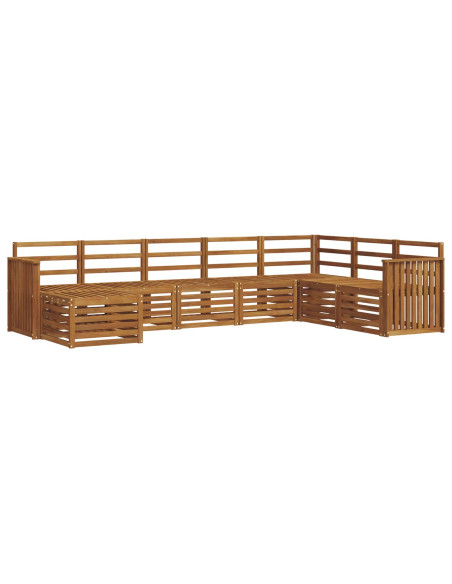 Set divani 10 pcs Naturale Legno di Acacia Massello