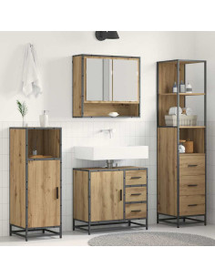 Set di mobili per il bagno con porta 3 pcs Rovere artigianale