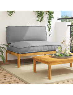 Set di divani Grigio 120 x 92 x 69 cm Legno di Acacia Massello